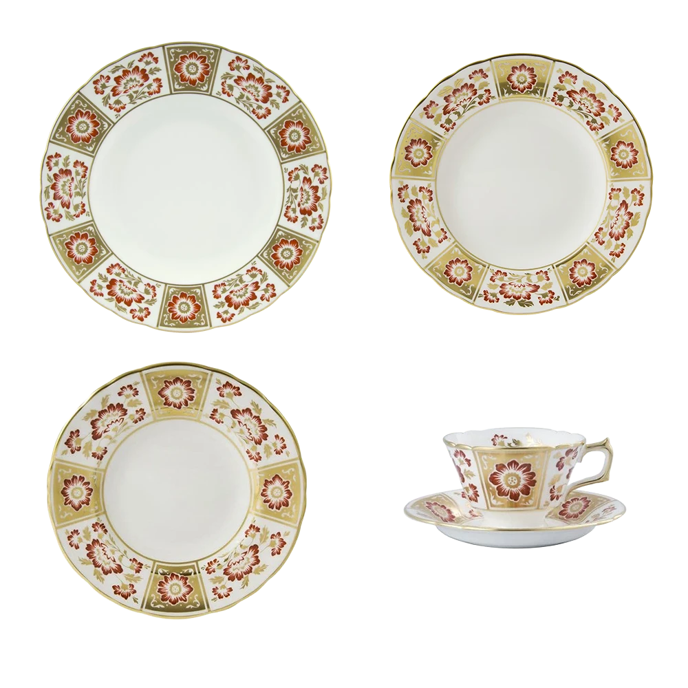 Royal Crown Derby Red Panel 20pc Set Charterwells