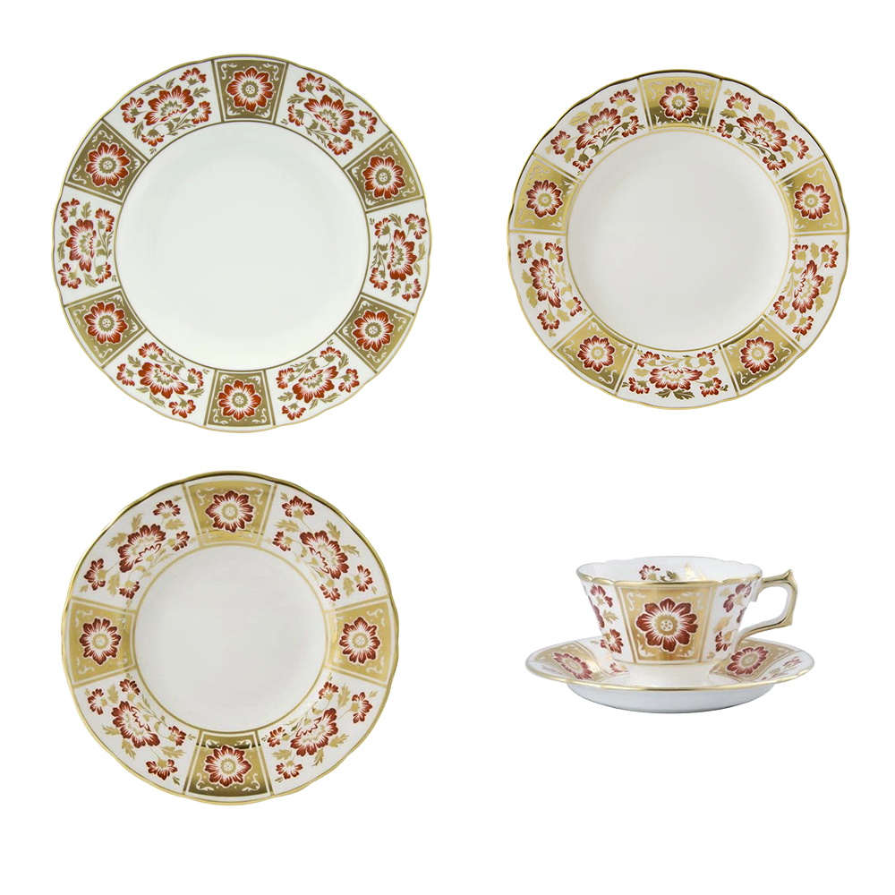 Royal Crown Derby Red Panel 20pc Set Charterwells