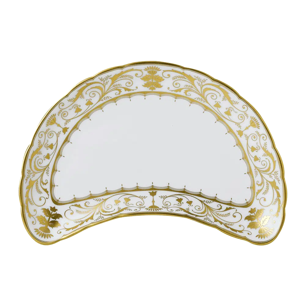 Royal Crown Derby Darley Abbey White - Crescent Plate - Charterwells