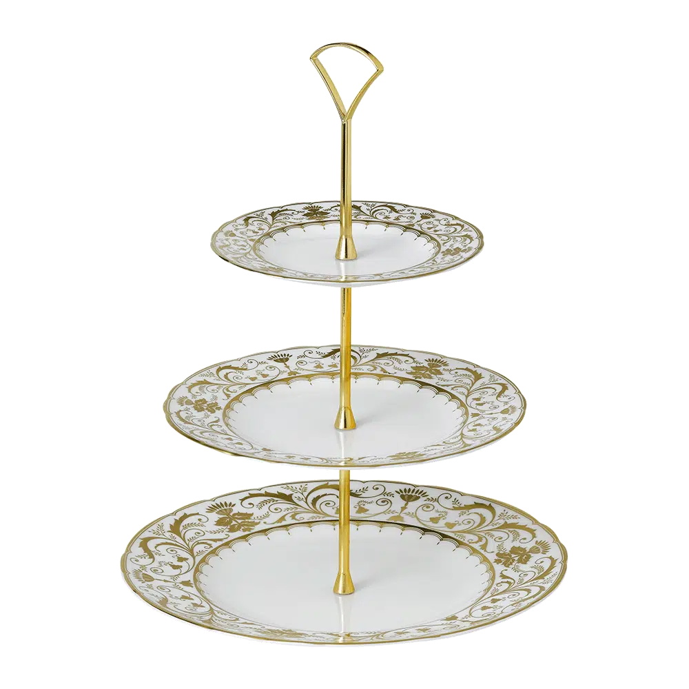 Royal Crown Derby Darley Abbey White 3 Tier Cake Stand Charterwells