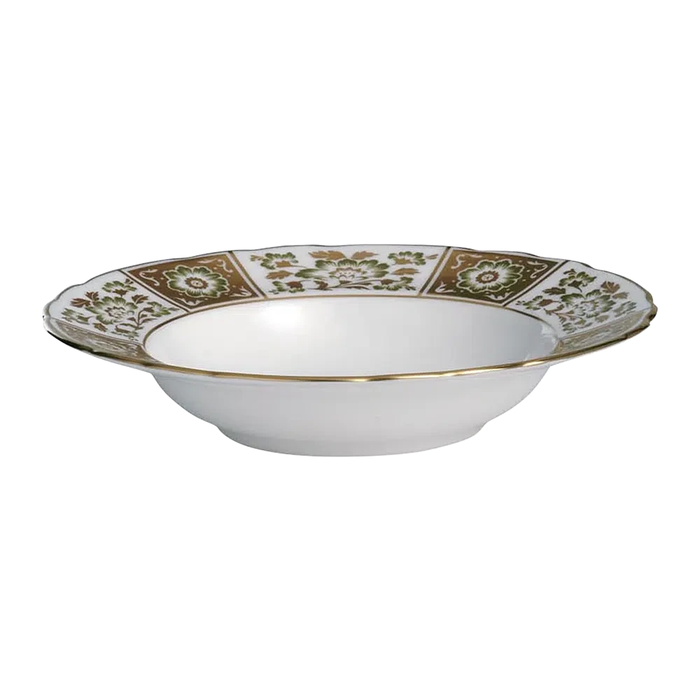 Royal Crown Derby Green Panel 8" Soup Bowl Charterwells