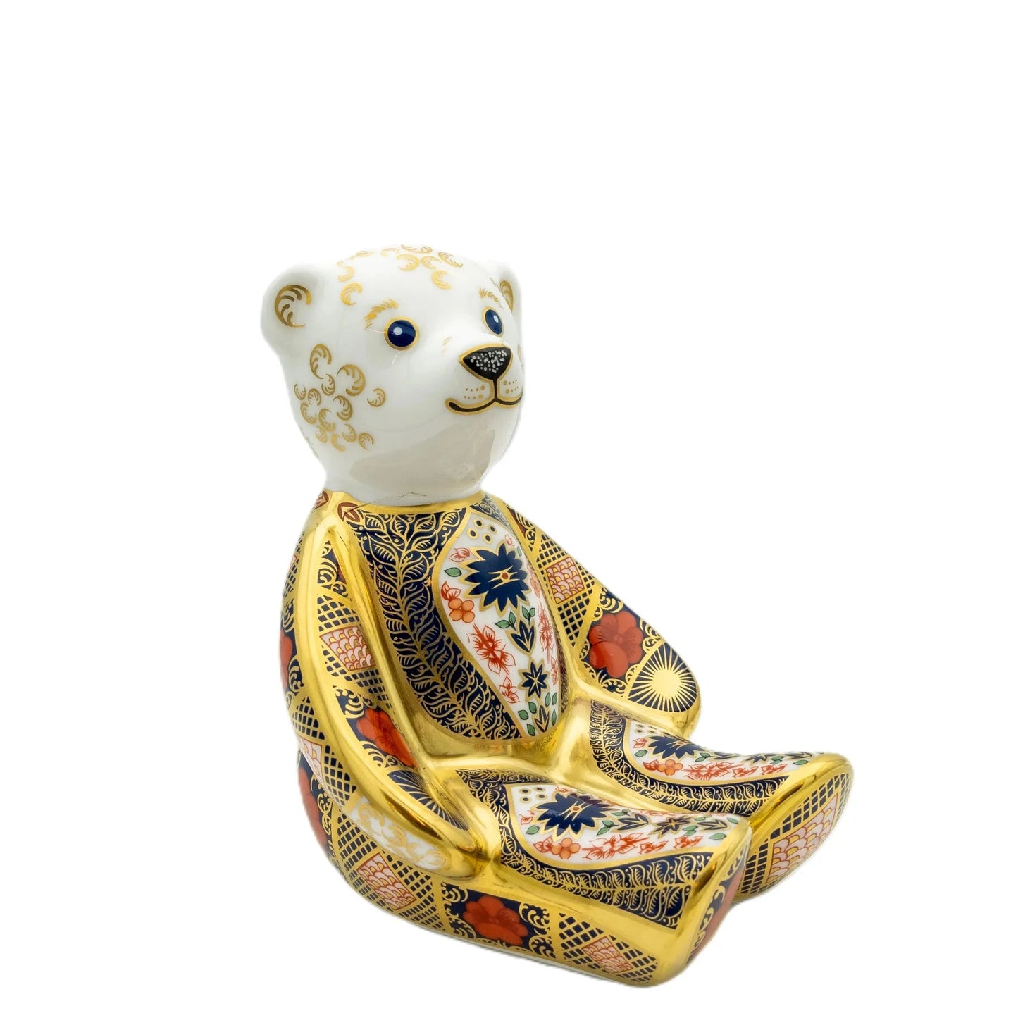 royal crown derby imari solid gold band bear paperweight - Charterwells
