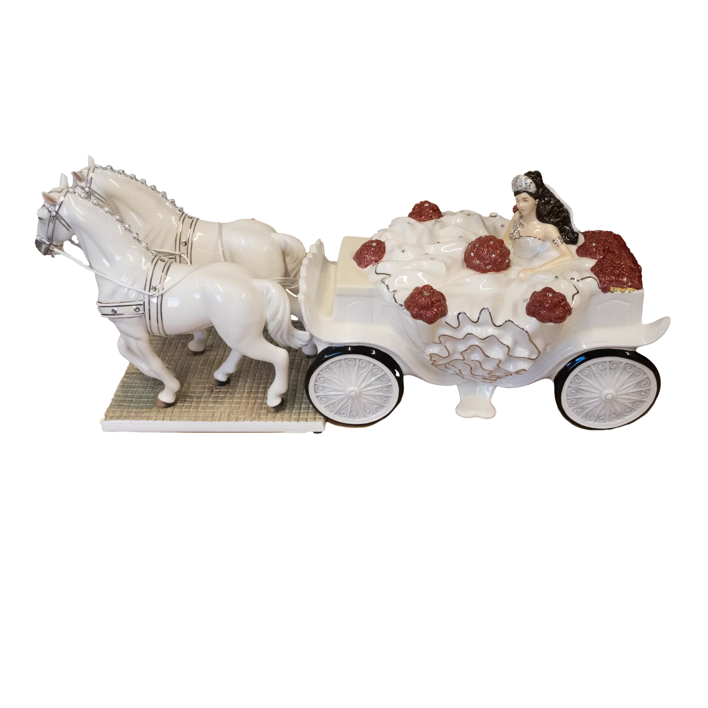 English Ladies Thelma Madine Going to the Chapel Bride & Horse Figurine Charterwells