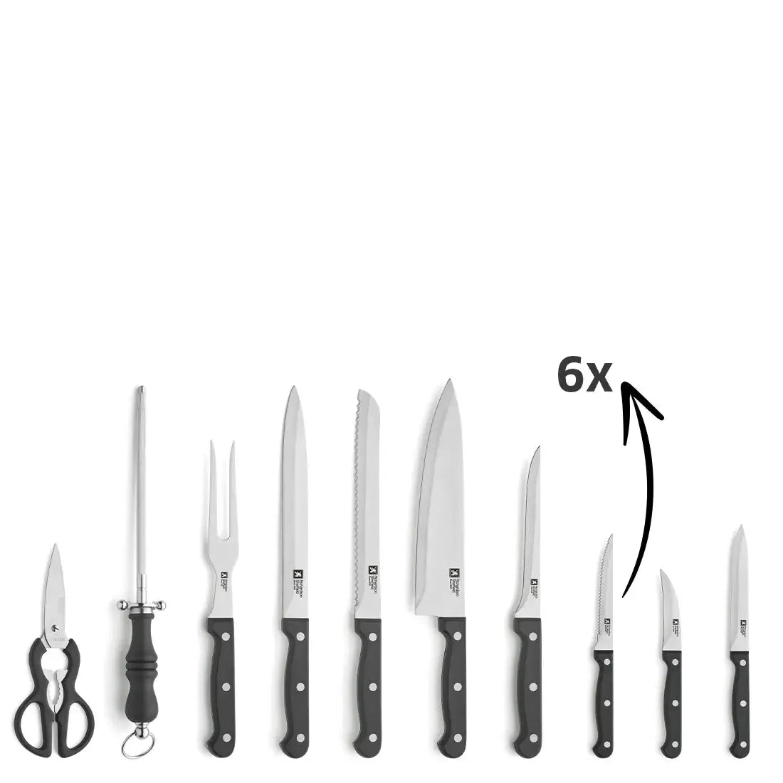 artisan 15 piece knife block black - Charterwells