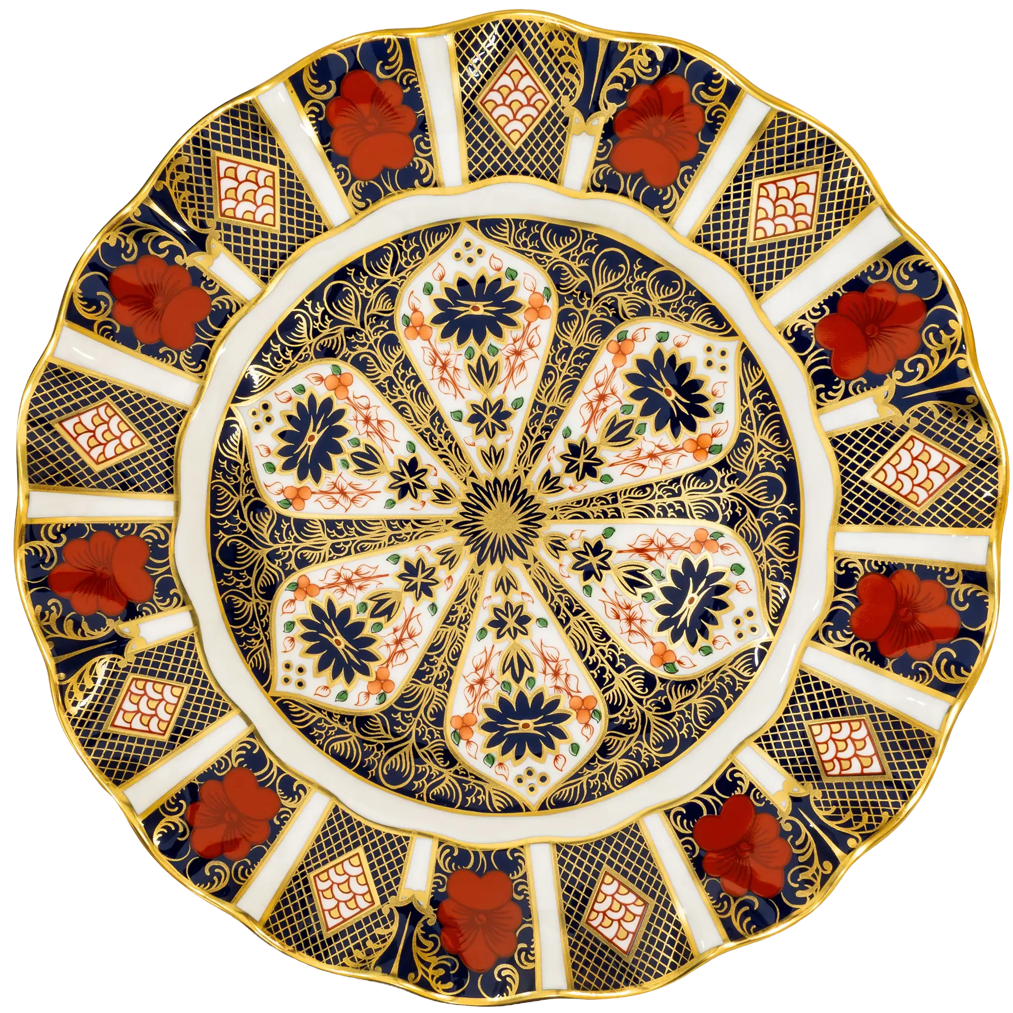 Royal Crown Derby Imari 1128 Fluted Dessert Plate - Charterwells