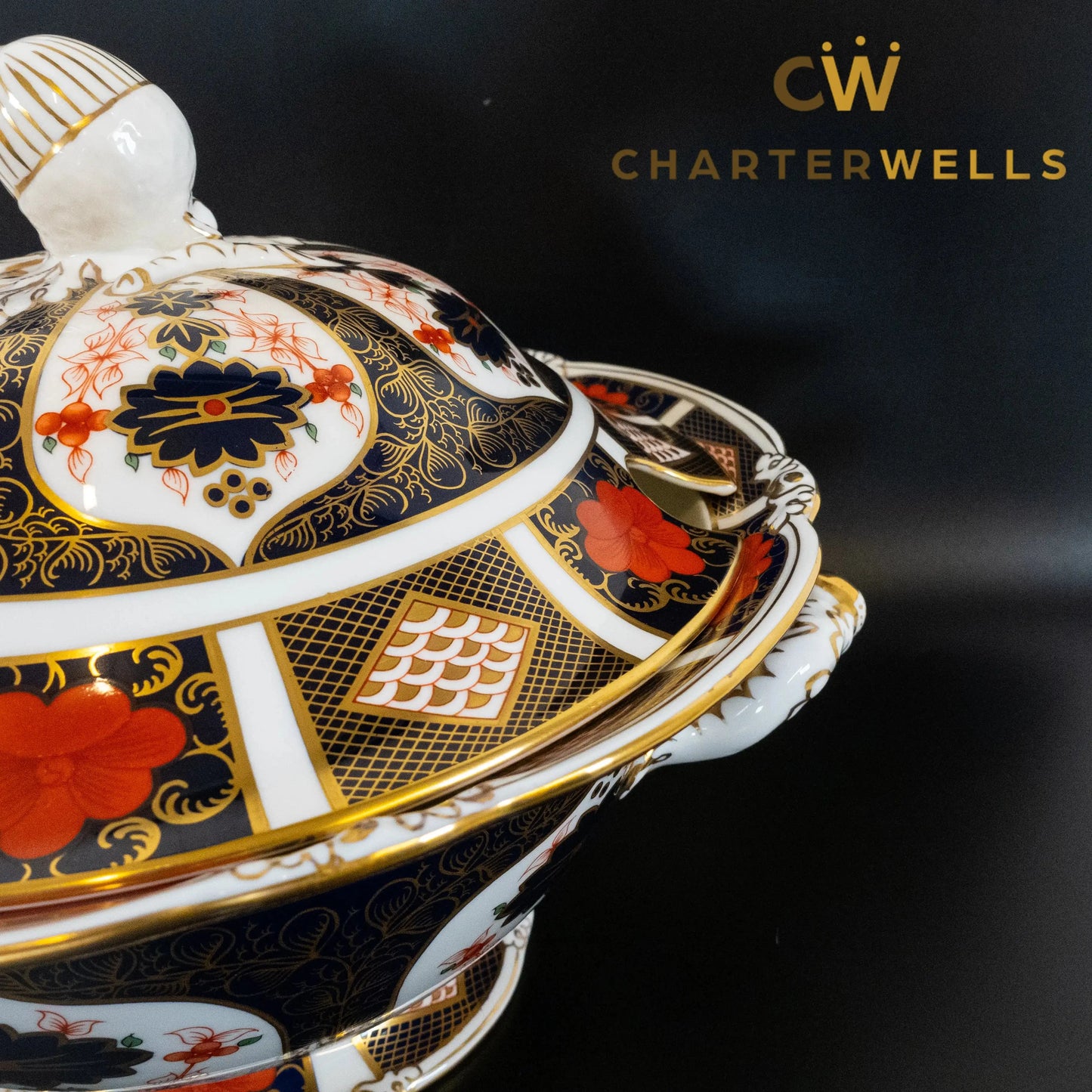 Royal Crown Derby Imari 1128 Soup Tureen & Stand Charterwells