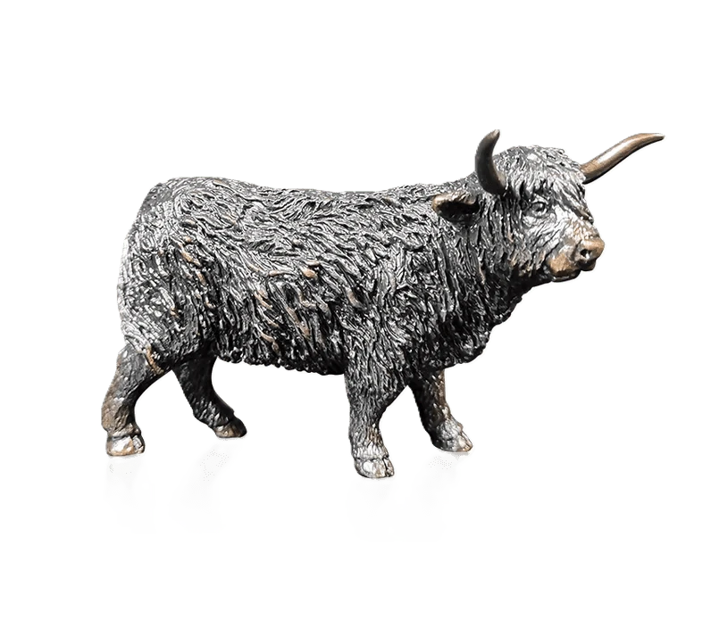richard cooper bronze animals collection highland cow figurine - Charterwells