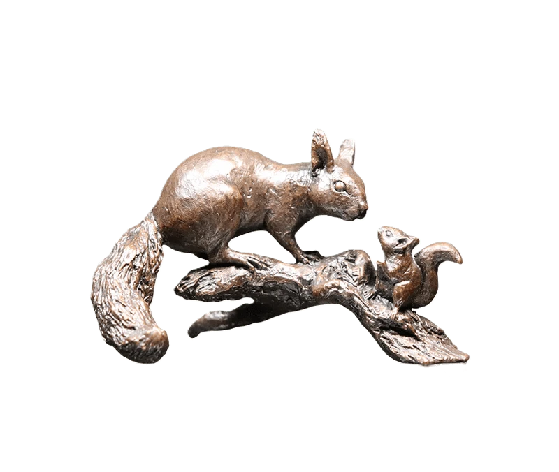 richard cooper bronze animals collection red squirrel with baby figurine - Charterwells