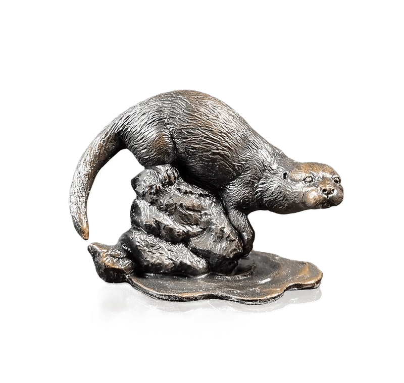 richard cooper bronze animals collection small otter figurine - Charterwells