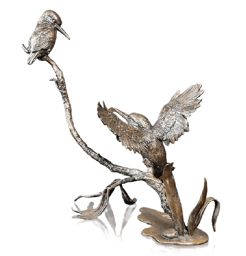 richard cooper bronze birds collection prized catch kingfisher pair figurine - Charterwells
