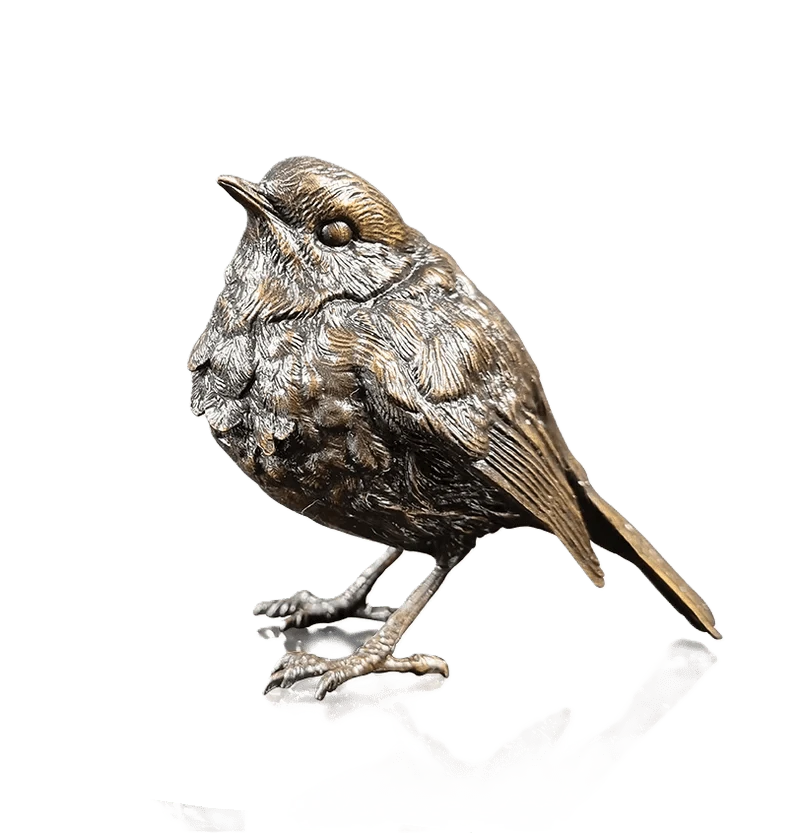 richard cooper bronze birds collection robin standing figurine - Charterwells
