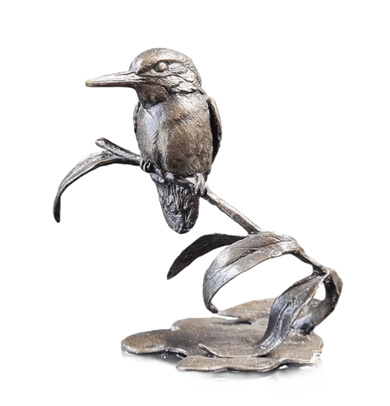 richard cooper bronze birds collection small kingfisher figurine - Charterwells