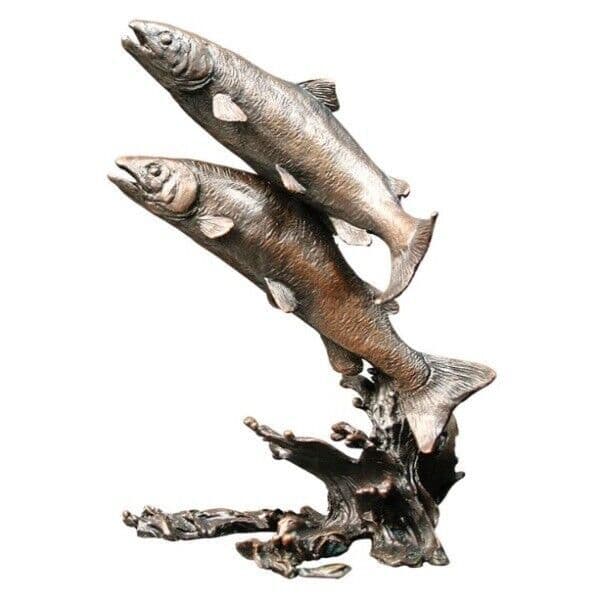 richard cooper bronze country pursuits collection salmon pair figurine - Charterwells