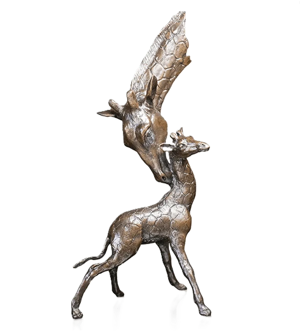 richard cooper bronze giraffe mother calf figurine - Charterwells