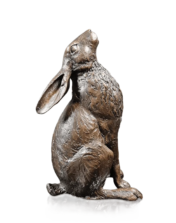richard cooper bronze hares collection large hare moon gazing figurine - Charterwells