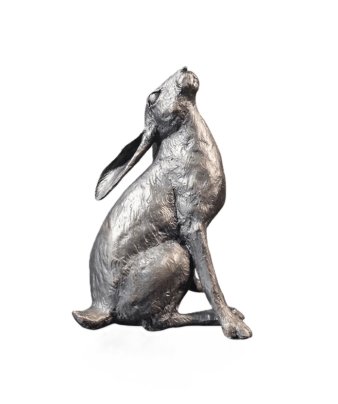 richard cooper bronze hares collection medium hare moon gazing figurine - Charterwells