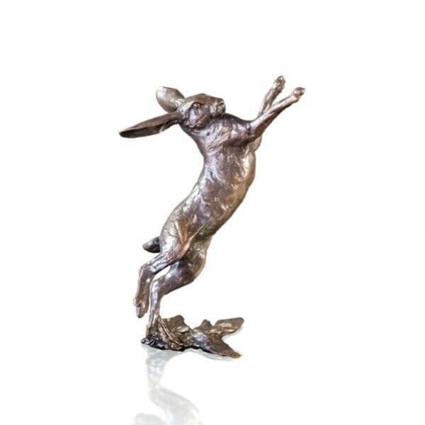 richard cooper bronze hares collection small hare boxing figurine - Charterwells