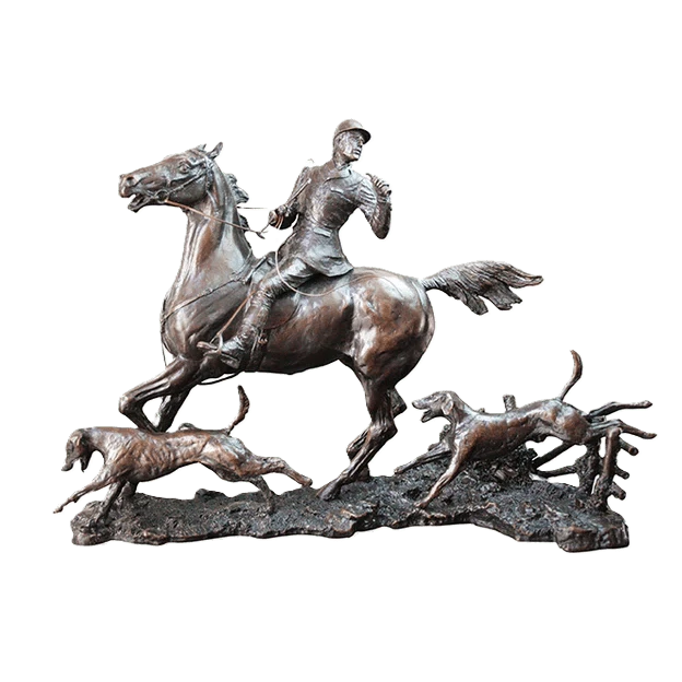 richard cooper bronze horses collection doubling the horn figurine - Charterwells