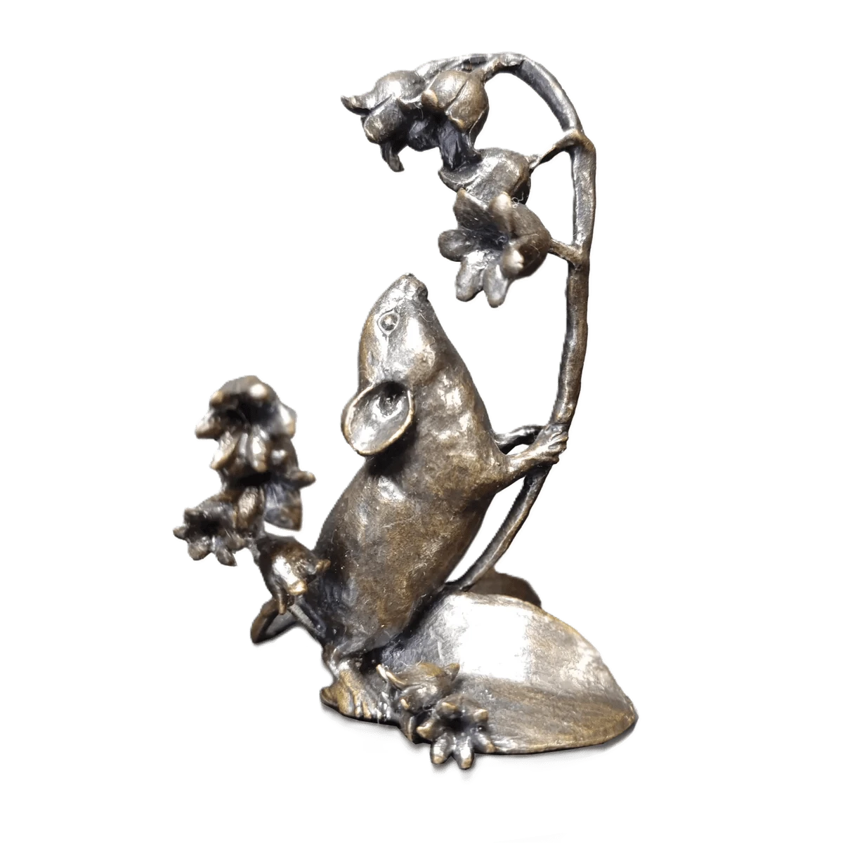 richard cooper bronze mice collection mouse lily of the valley figurine - Charterwells