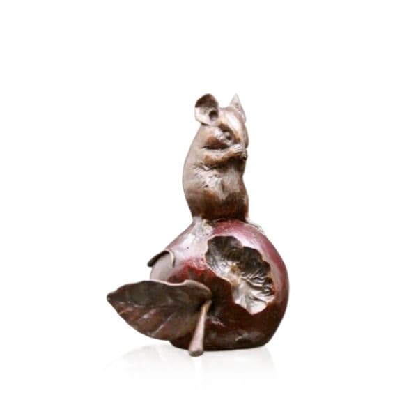 richard cooper bronze mice collection mouse on an apple figurine - Charterwells
