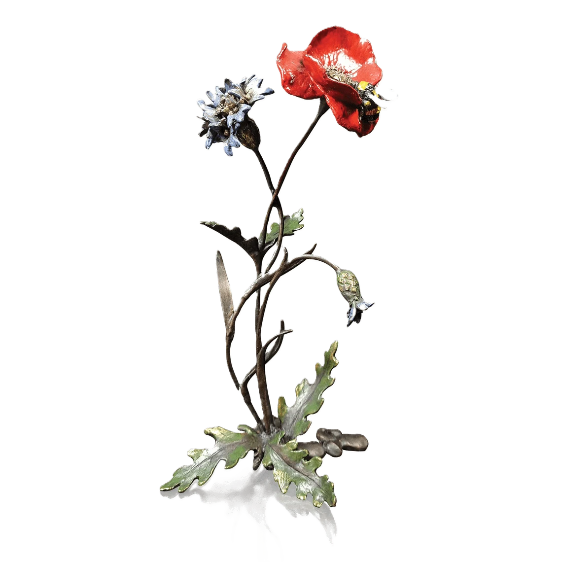 richard cooper bronze nature trial collection poppy cornflower bee figurine - Charterwells