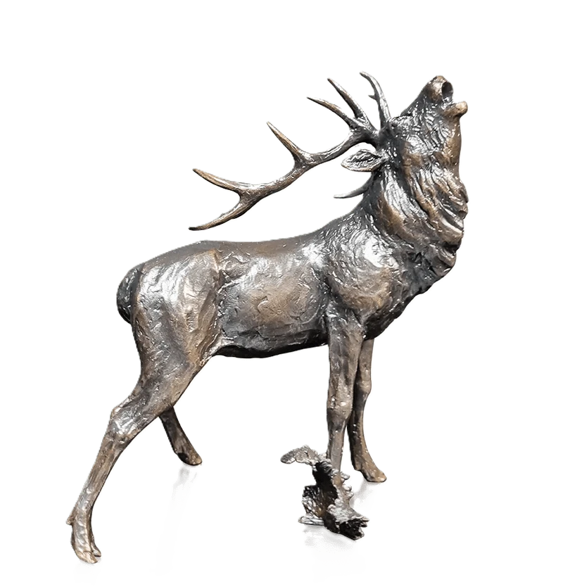 richard cooper bronze stags collection roaring stag figurine - Charterwells