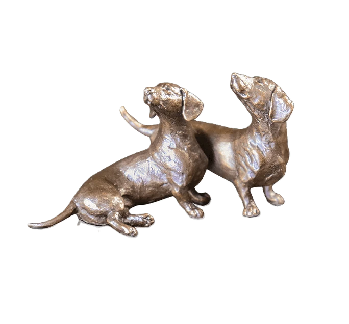 richard cooper limited edition bronze dachshund pair figurine - Charterwells