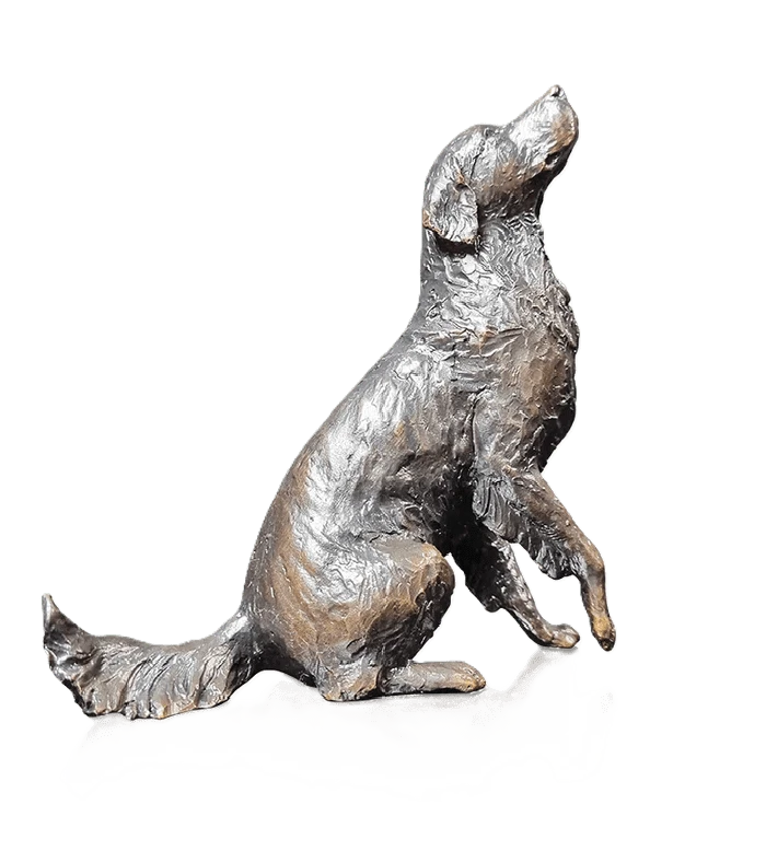 richard cooper limited edition bronze medium retriever sitting figurine - Charterwells