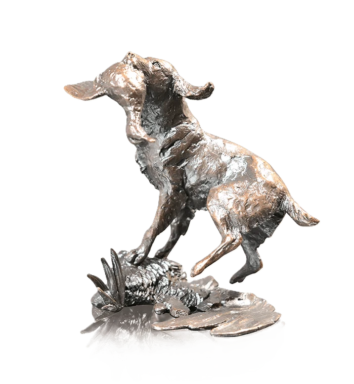 richard cooper limited edition bronze springer spaniel retrieving figurine - Charterwells
