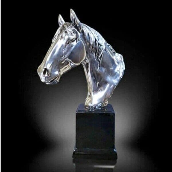 Richard Cooper Nickel Studio Collection Large Horse Figurine Charterwells