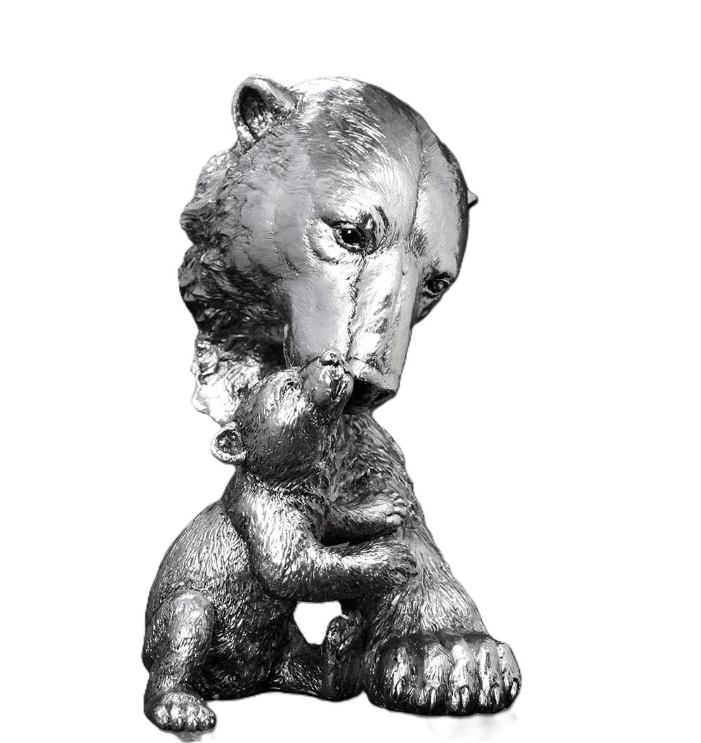 richard cooper nickel studio collection polar bear cub figurine - Charterwells