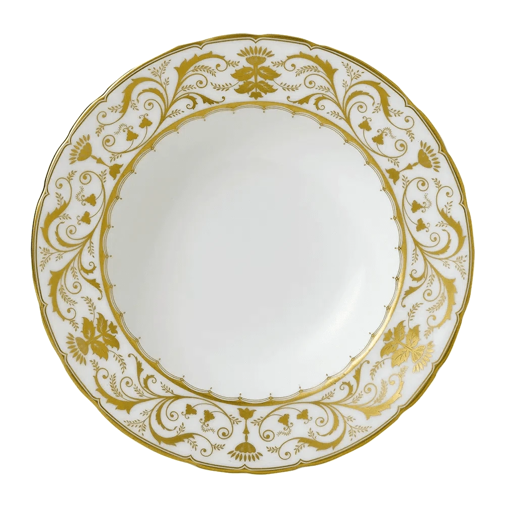 royal crown derby darley abbey white 8 rim soup bowl - Charterwells