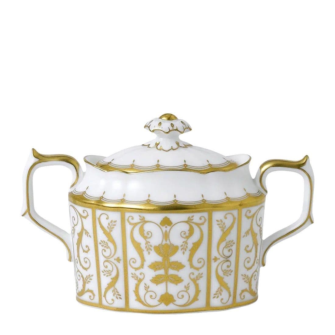 royal crown derby darley abbey white covered sugar bowl - Charterwells