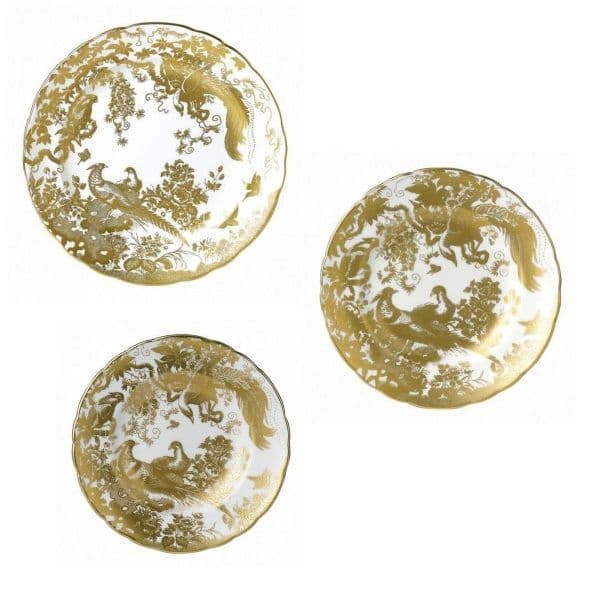 Royal Crown Derby Gold Aves 18pc Plate Set Charterwells