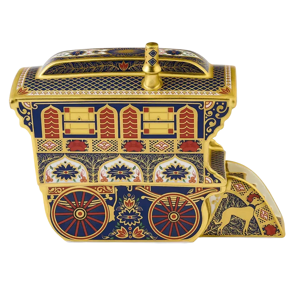 royal crown derby imari solid gold band vardo wagon paperweight - Charterwells