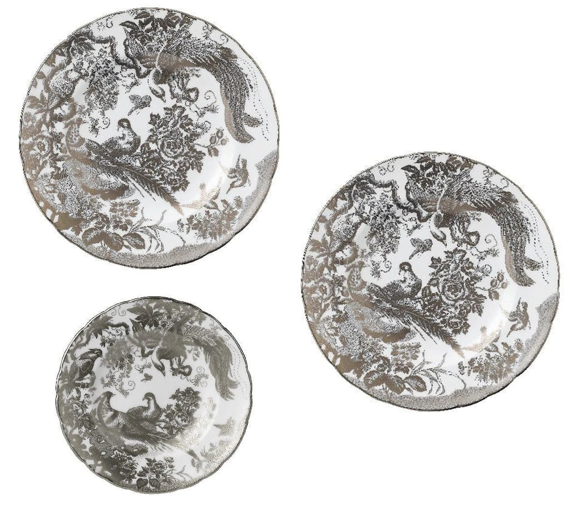 Royal Crown Derby Palladium Aves 18pc Plate Set Charterwells