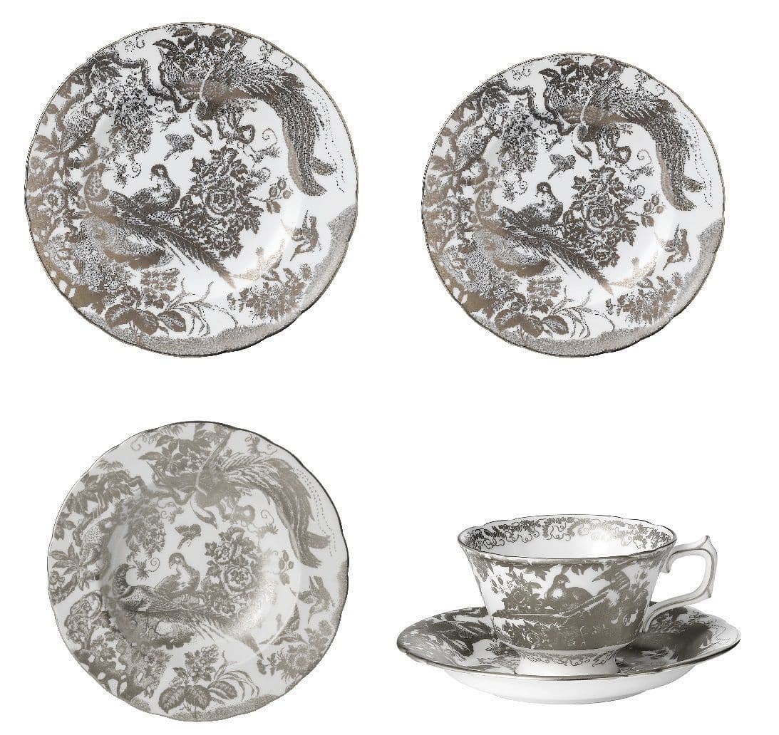 Royal Crown Derby Palladium Aves 20pc Plate Set Charterwells