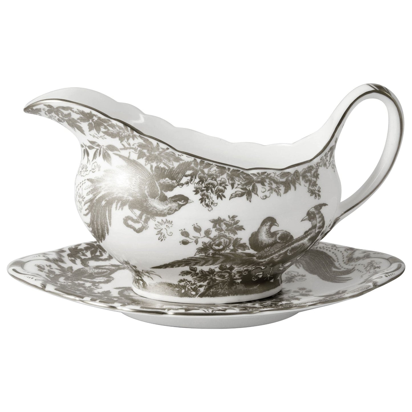 royal crown derby palladium aves gravy boat stand - Charterwells