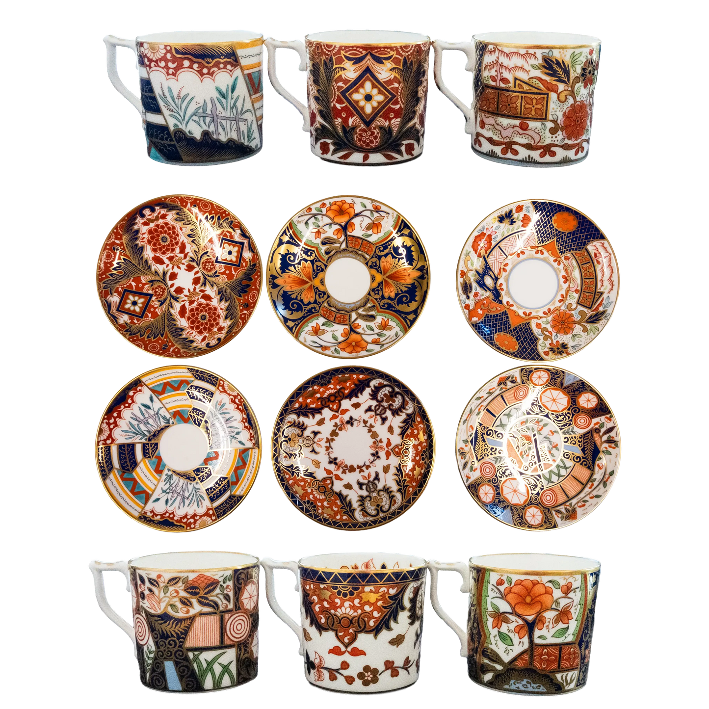 Royal Crown Derby The Curators Collection Cups & Saucers : Set of 6 Charterwells