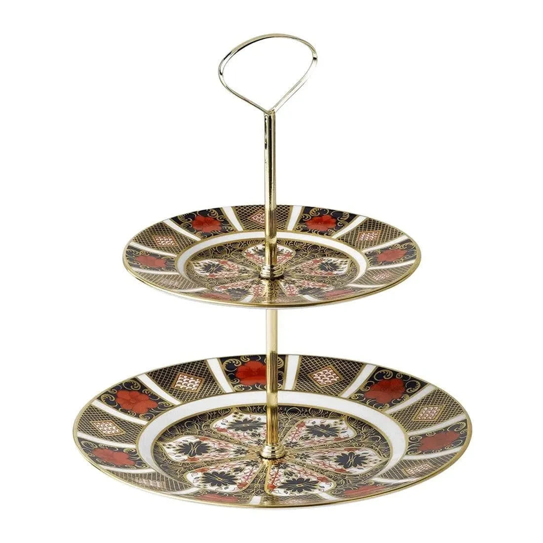 royal crown derby imari 1128 2 tier cake stand - Charterwells