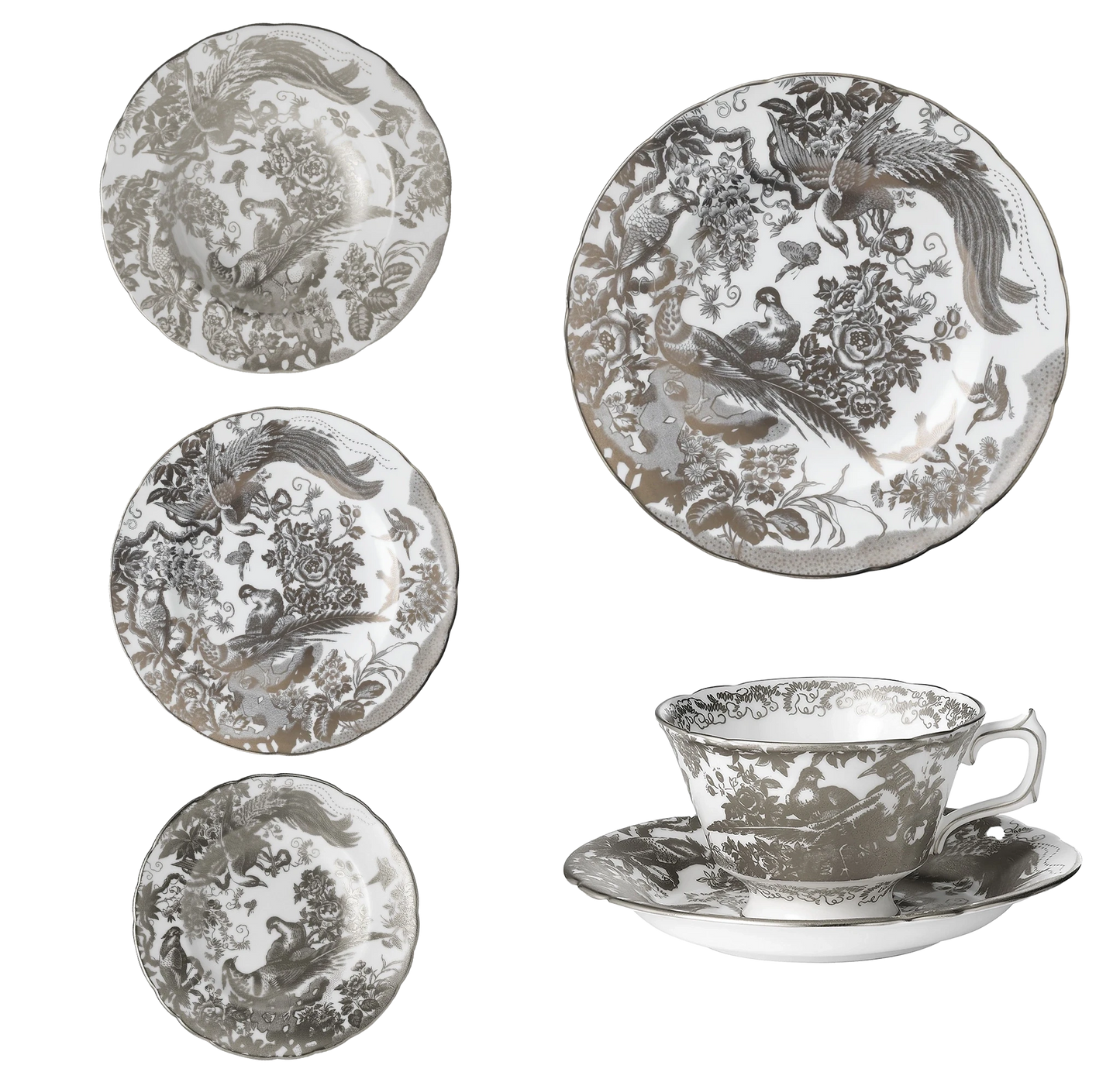 Royal Crown Derby Palladium Aves 36pc Dinner Set Charterwells