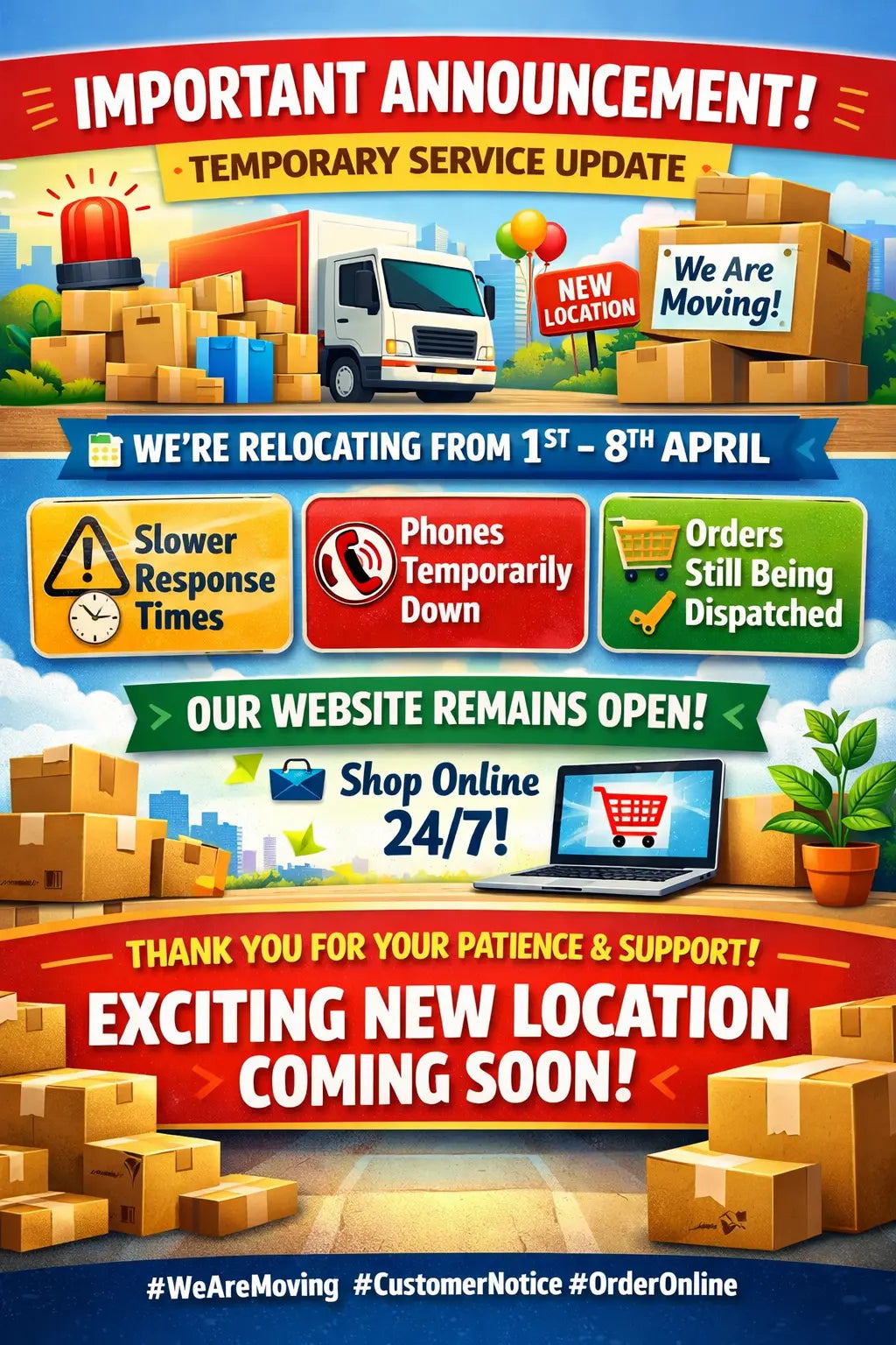🚨 Important Announcement – Temporary Service Update 🚨 Charterwells