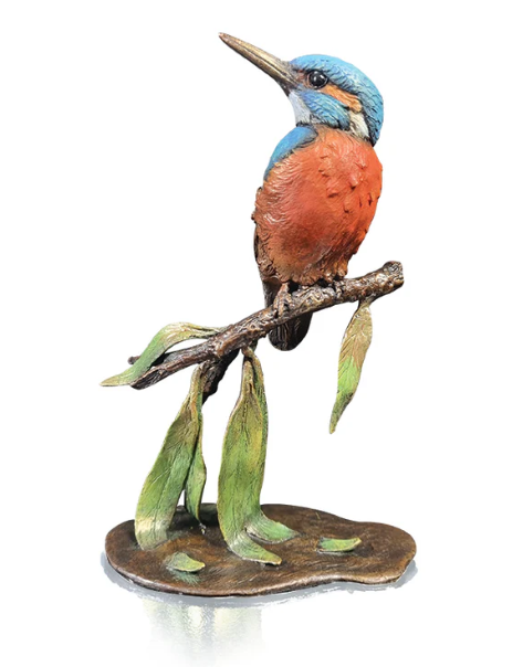 Richard Cooper Bronze Birds Collection Kingfisher with Willow Charterwells