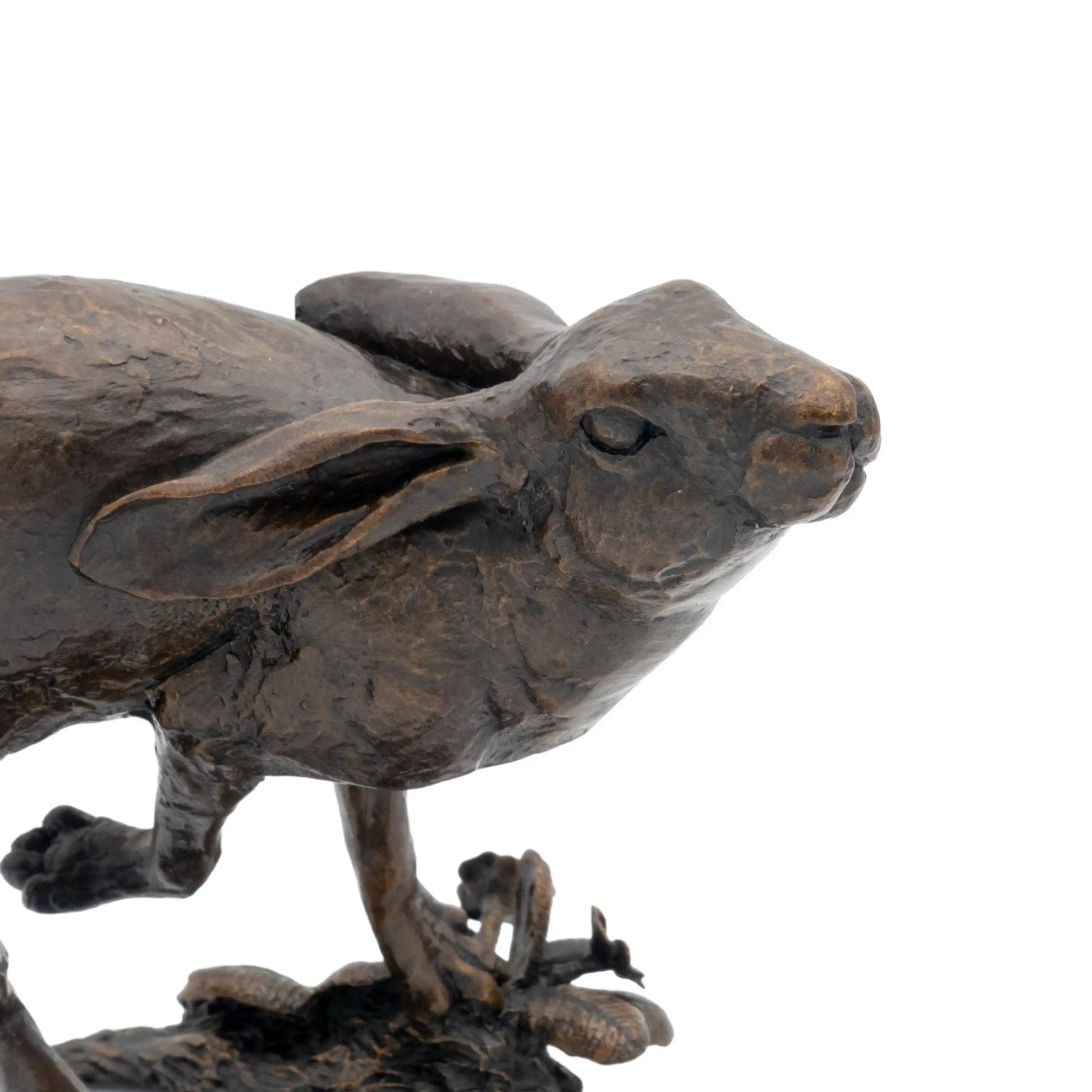 Richard Cooper Bronze Full Tilt Hare Running Figurine Charterwells