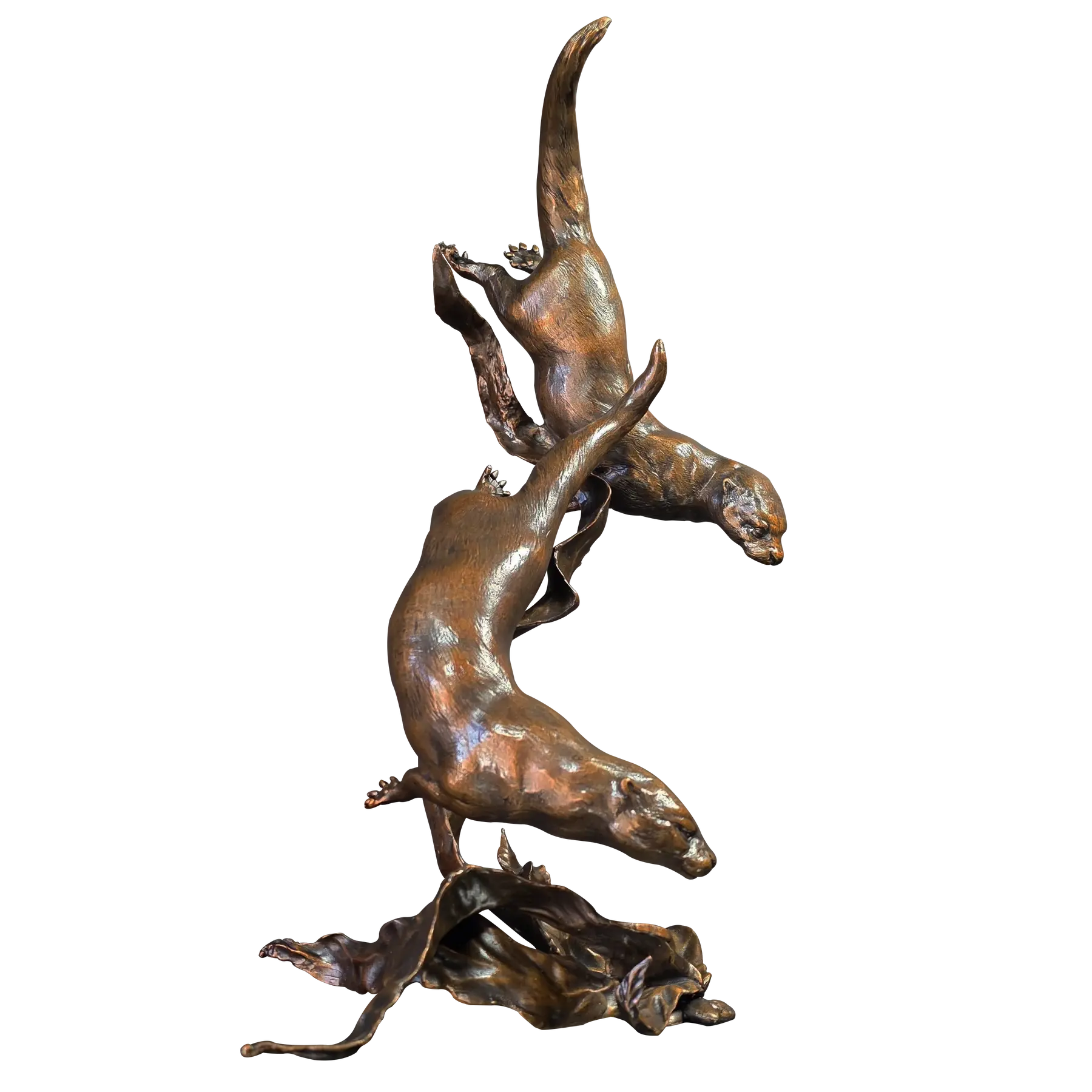 Richard Cooper Bronze Animals Collection Otters Playing