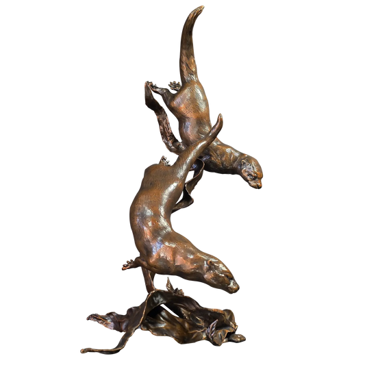 Richard Cooper Bronze Animals Collection Otters Playing