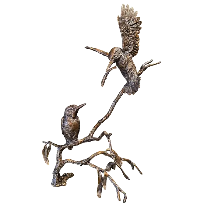 Richard Cooper Bronze Birds Collection Large Kingfisher Pair Figurine