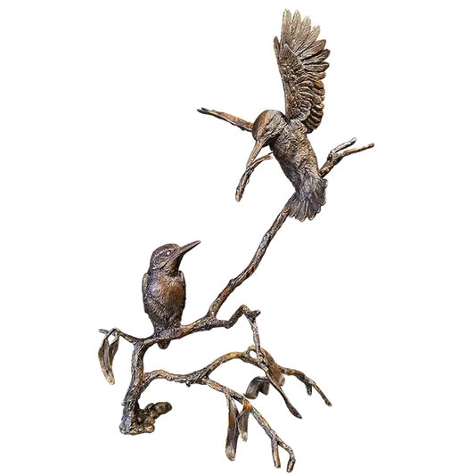 Richard Cooper Bronze Birds Collection Large Kingfisher Pair Figurine