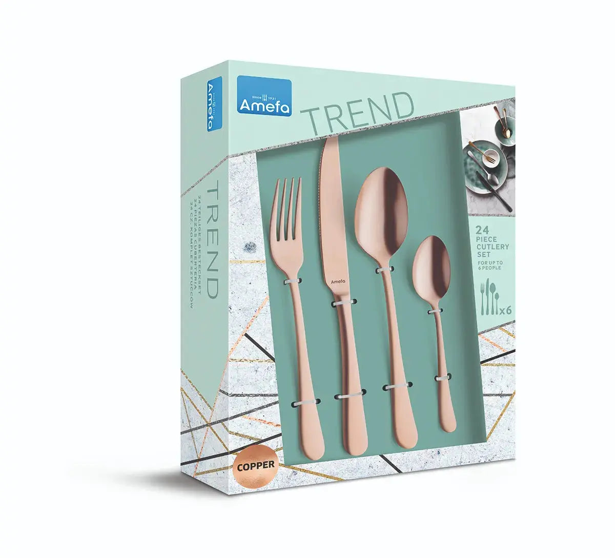 austin 24 pcs matt cutlery set - Charterwells