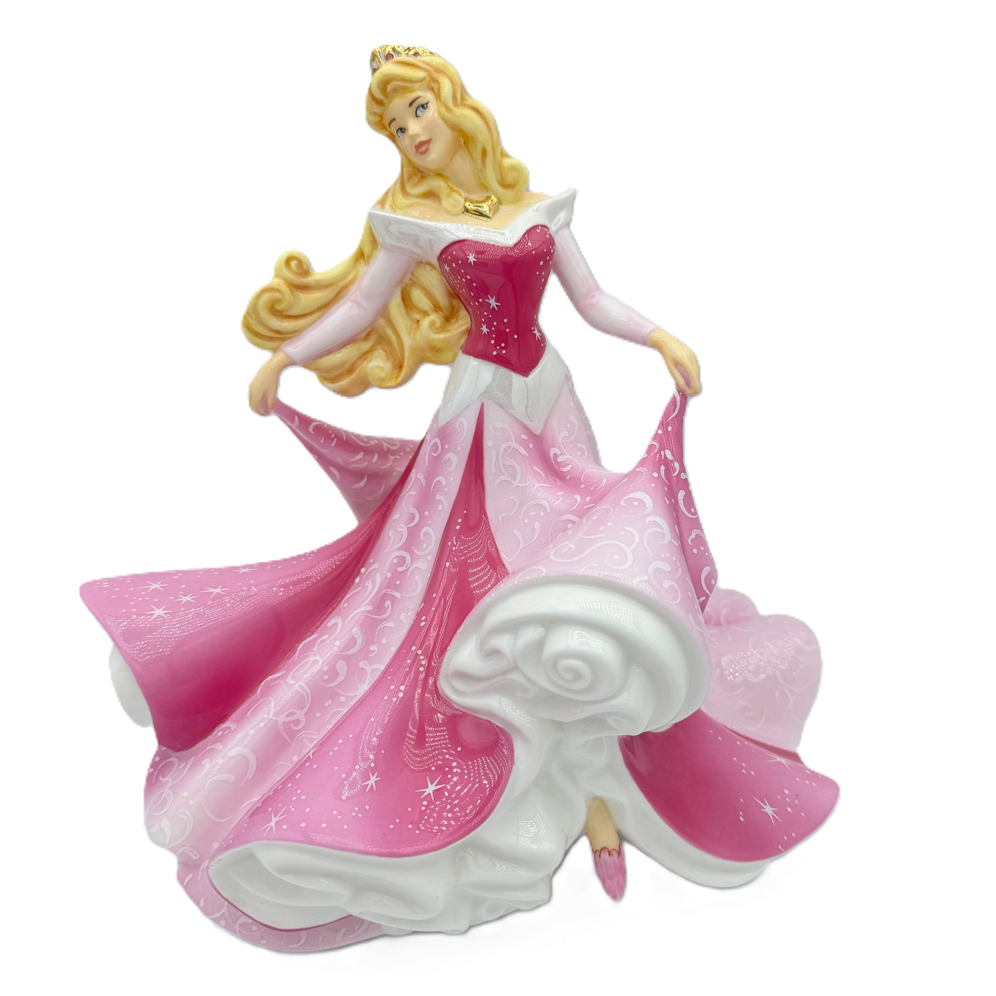 English Ladies Disney Sleeping Beauty Aurora Pink Figurine